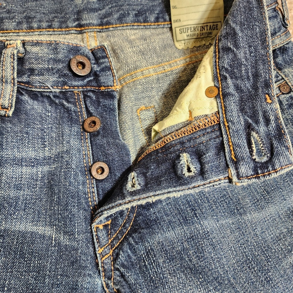 Mauro Grifoni Supervintage Low Rise Distressed Jeans Size 25 Fits 29 Italy Denim - Picture 4 of 11